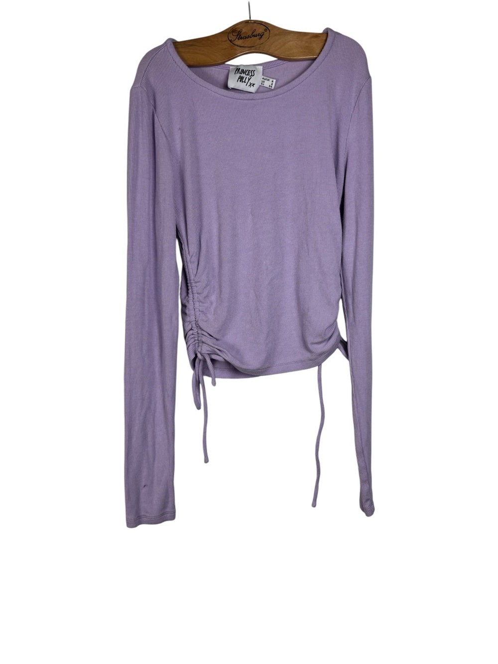 Princess Polly Lilac Ruched Side Ribbed Crop Top XS - Picture 4 of 9